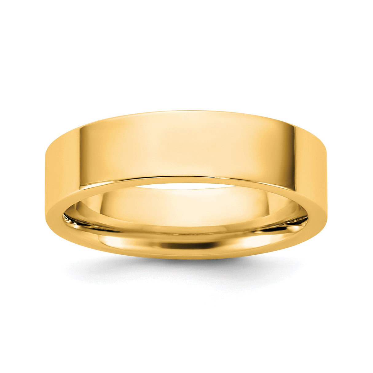 14k Yellow Gold Flat, Comfort Fit wedding band ring