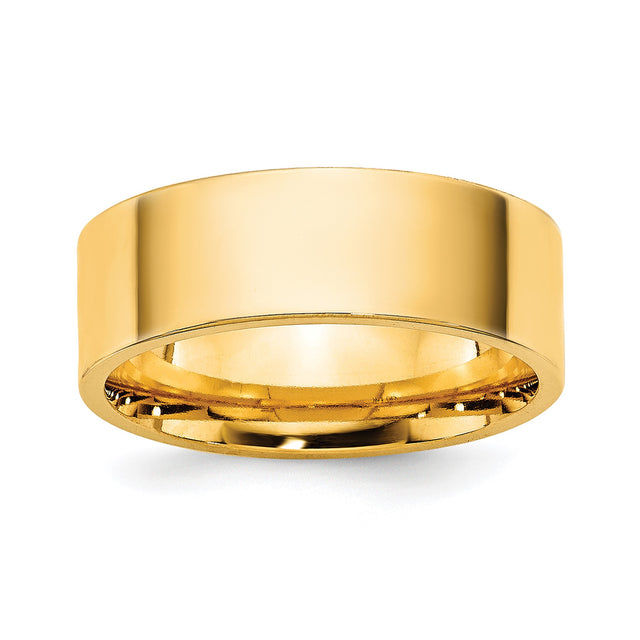 14k Yellow Gold Flat, Comfort Fit wedding band ring