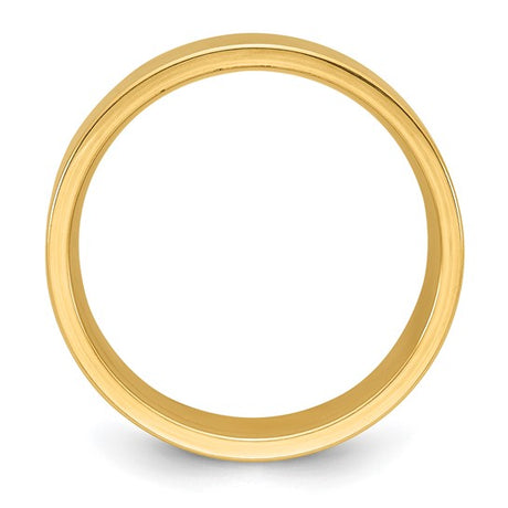 14K Yellow Gold Flat Wedding Band, 8mm Comfort-Fit, Solid Ring for Everyday Sophistication