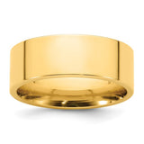 14K Yellow Gold Flat Wedding Band, 8mm Comfort-Fit, Solid Ring for Everyday Sophistication