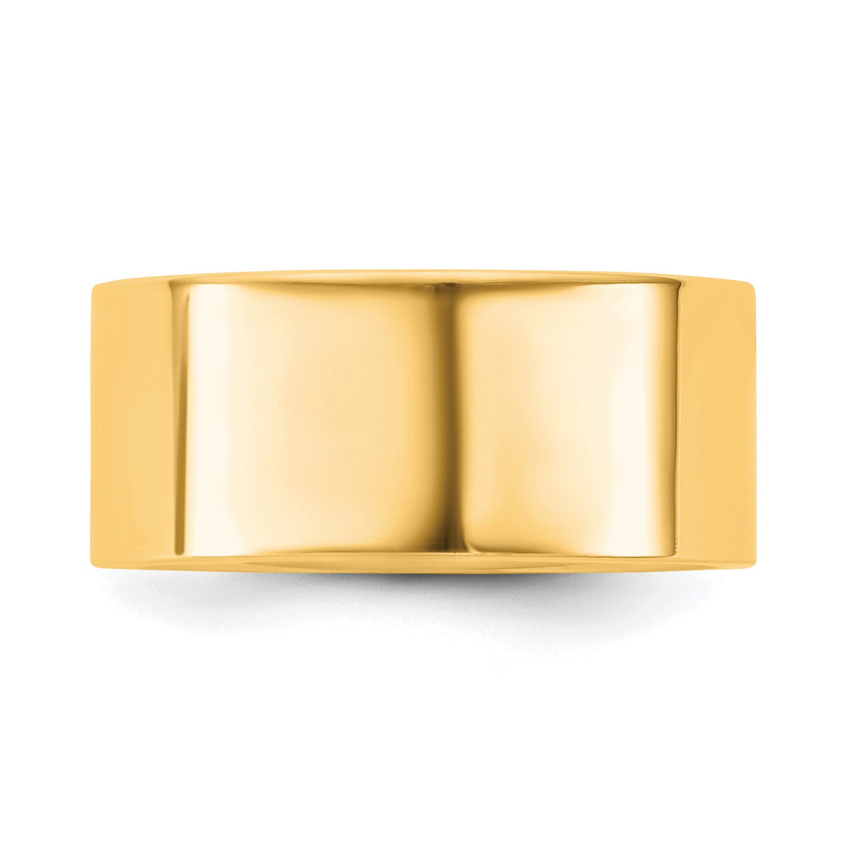 14k Yellow Gold Flat, Comfort Fit wedding band ring detail view