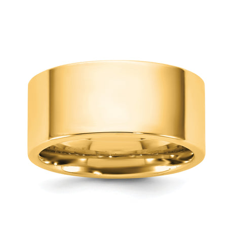 14k Yellow Gold Flat, Comfort Fit wedding band ring
