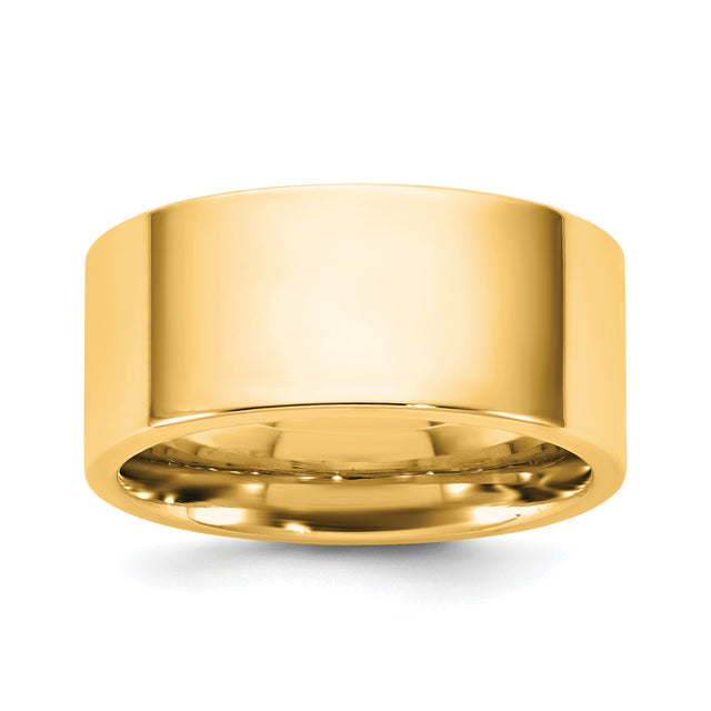 14k Yellow Gold Flat, Comfort Fit wedding band ring