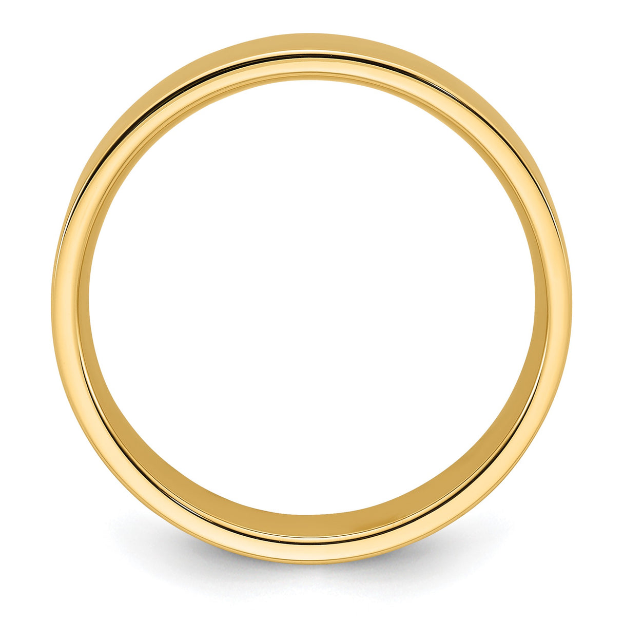 14k Yellow Gold Flat, Comfort Fit wedding band ring alternate angle