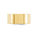 14k Yellow Gold Flat, Comfort Fit wedding band ring detail view