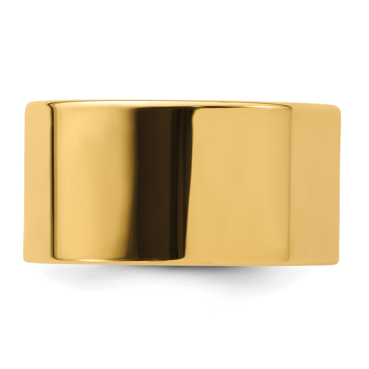 14k Yellow Gold Flat, Comfort Fit wedding band ring detail view