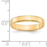 14K Yellow Gold Flat Wedding Band With Step Down Edge 4mm