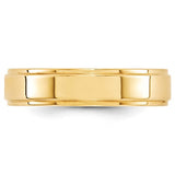 14K Yellow Gold Flat Wedding Band With Step Down Edge, 5 Mm Wide, Timeless And Durable