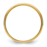 14K Yellow Gold Flat 6mm Solid Wedding Band With Step Down Edges And Polished Finish