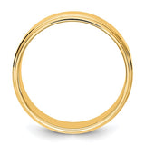 14K Yellow Gold Flat Wedding Band With Solid Step-Down Edge, 7mm
