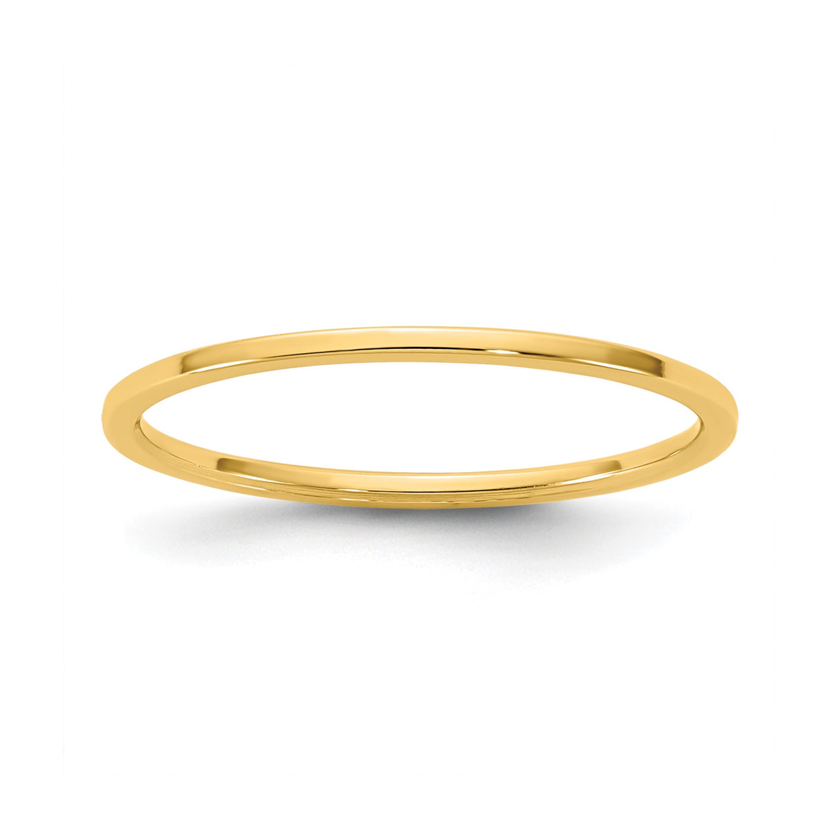14k Yellow Gold Flat, Lightweight wedding band ring
