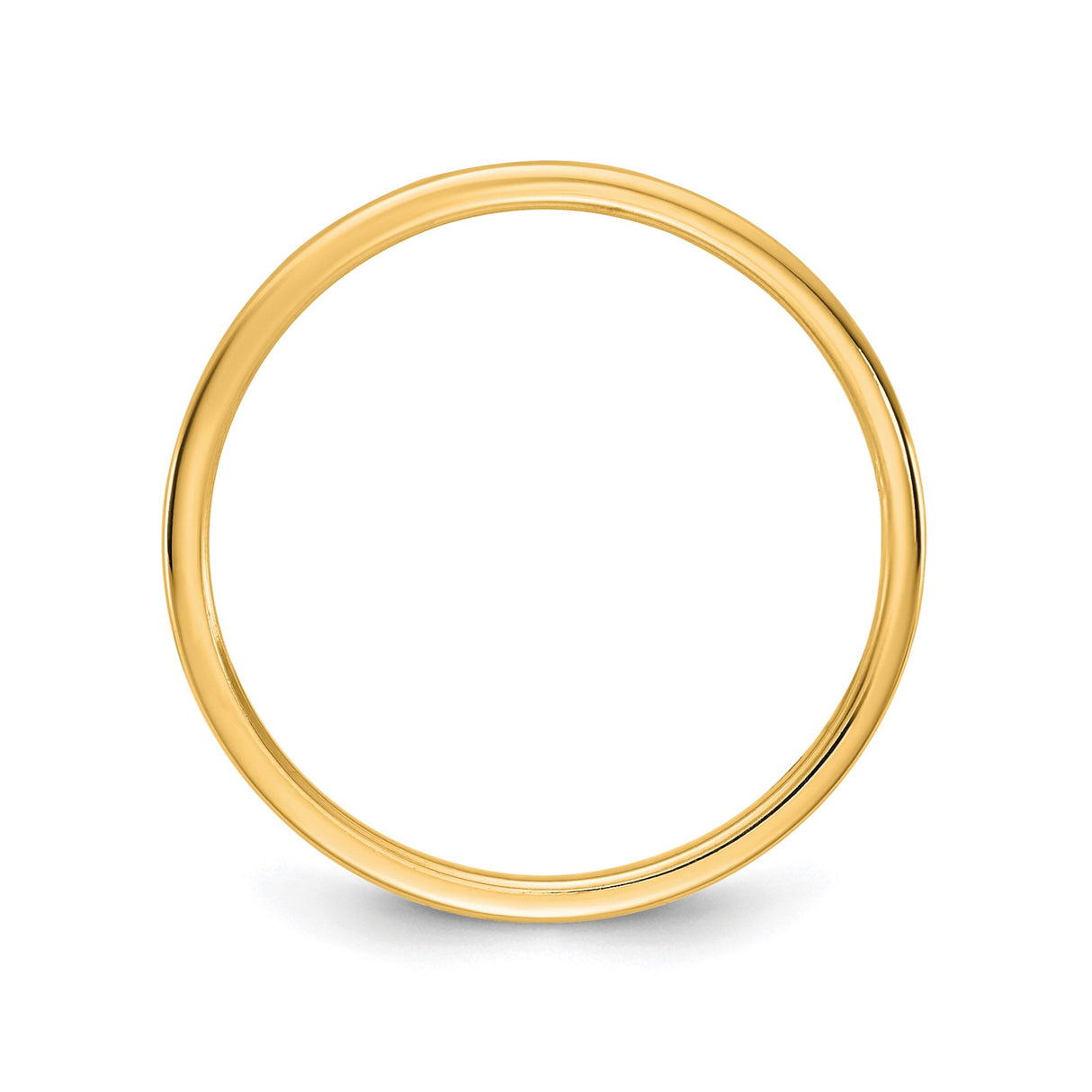 14k Yellow Gold Flat, Lightweight wedding band ring alternate angle