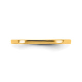 14k Yellow Gold Flat, Lightweight wedding band ring detail view