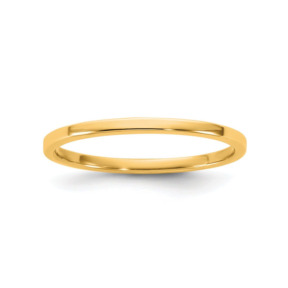 14k Yellow Gold Flat, Lightweight wedding band ring