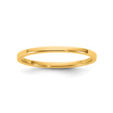 14k Yellow Gold Flat, Lightweight wedding band ring