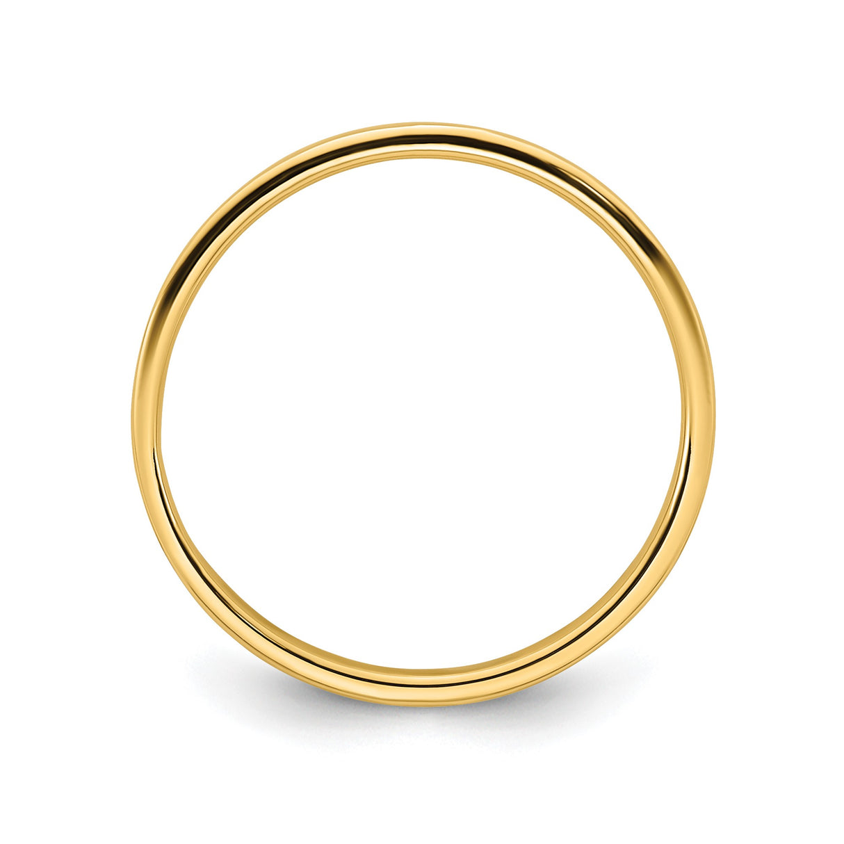 14k Yellow Gold Flat, Lightweight wedding band ring alternate angle