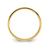 14k Yellow Gold Flat, Lightweight wedding band ring alternate angle