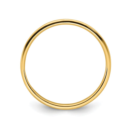 14k Yellow Gold Flat, Lightweight wedding band ring alternate angle