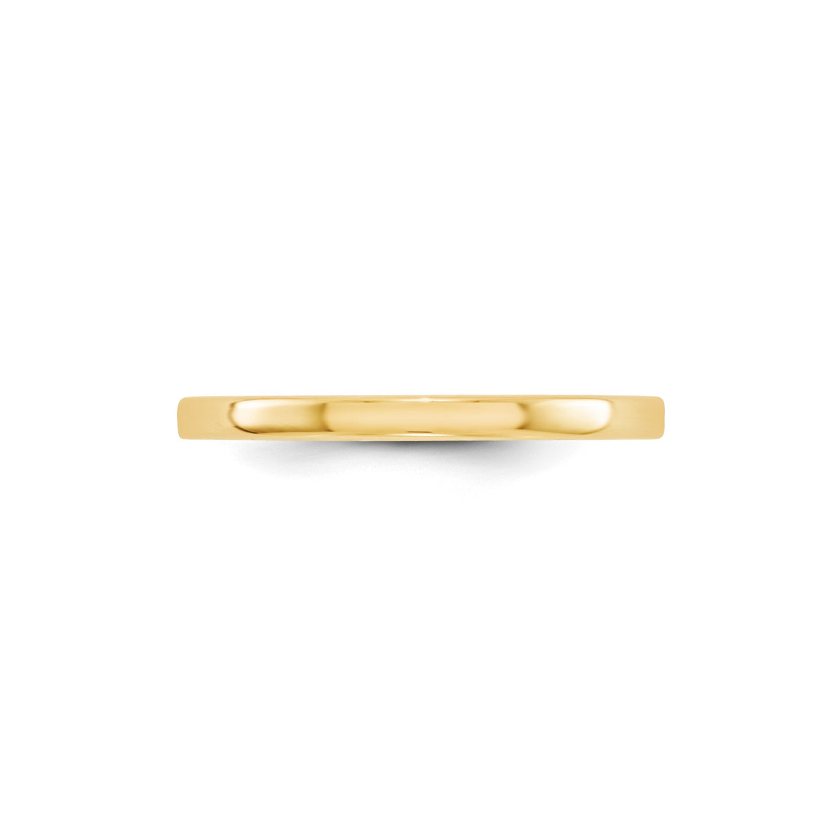 14k Yellow Gold Flat, Lightweight wedding band ring detail view