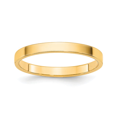14k Yellow Gold Flat, Lightweight wedding band ring
