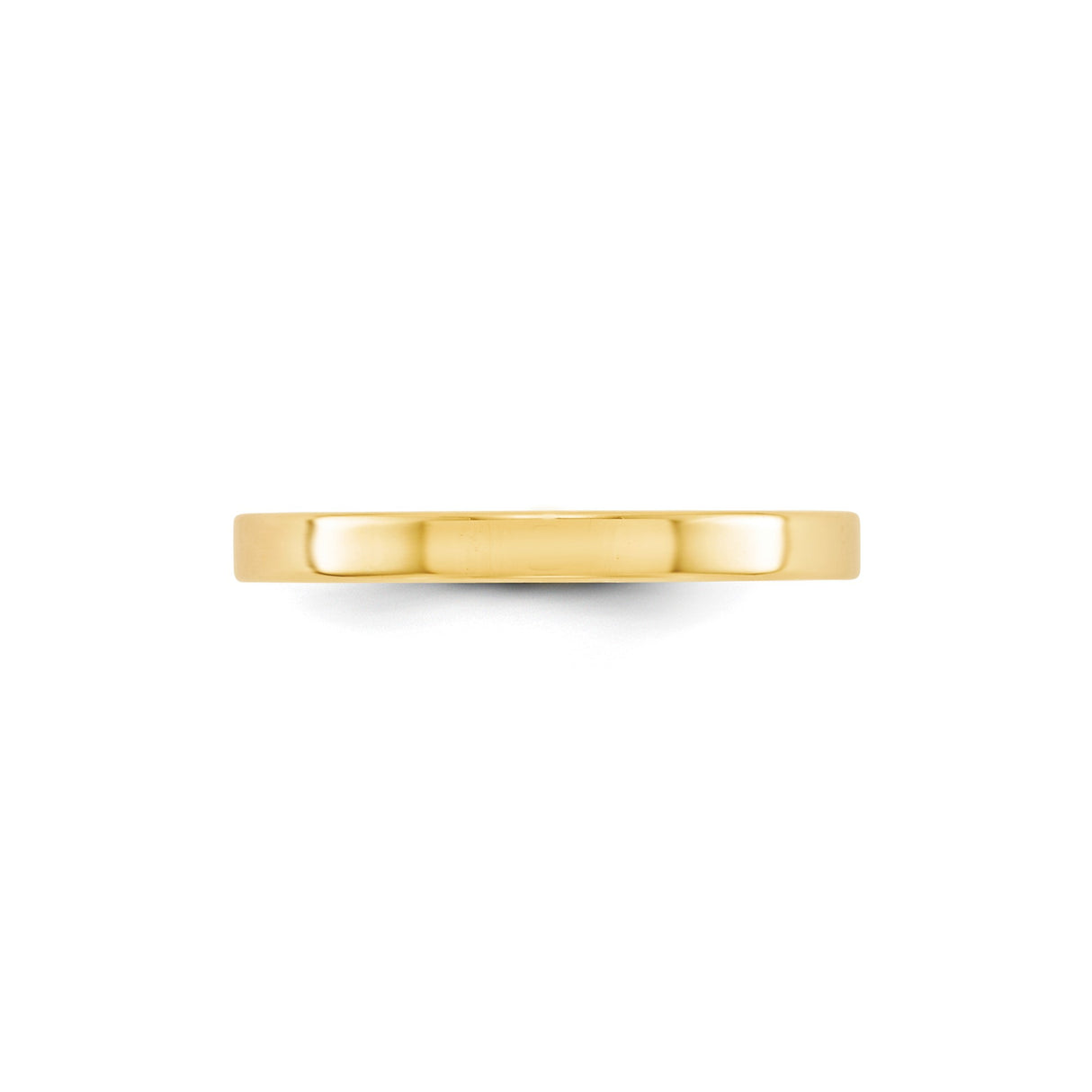 14k Yellow Gold Flat, Lightweight wedding band ring alternate angle