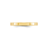 14k Yellow Gold Flat, Lightweight wedding band ring alternate angle