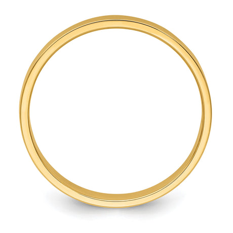 14k Yellow Gold Flat, Lightweight wedding band ring alternate angle
