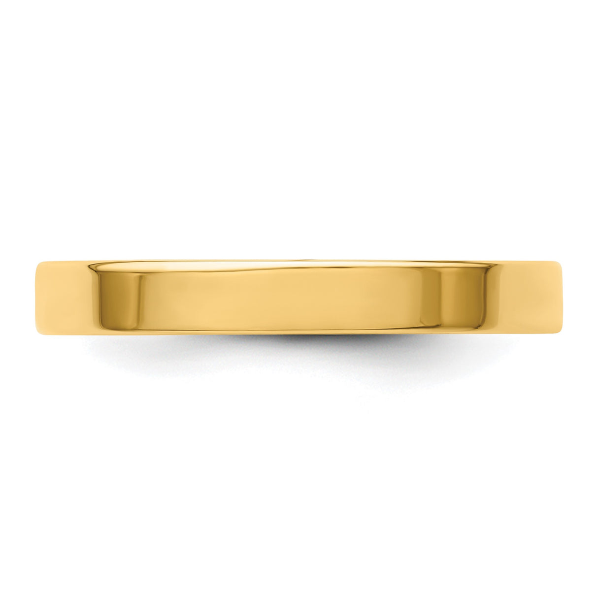 14k Yellow Gold Flat, Lightweight wedding band ring detail view