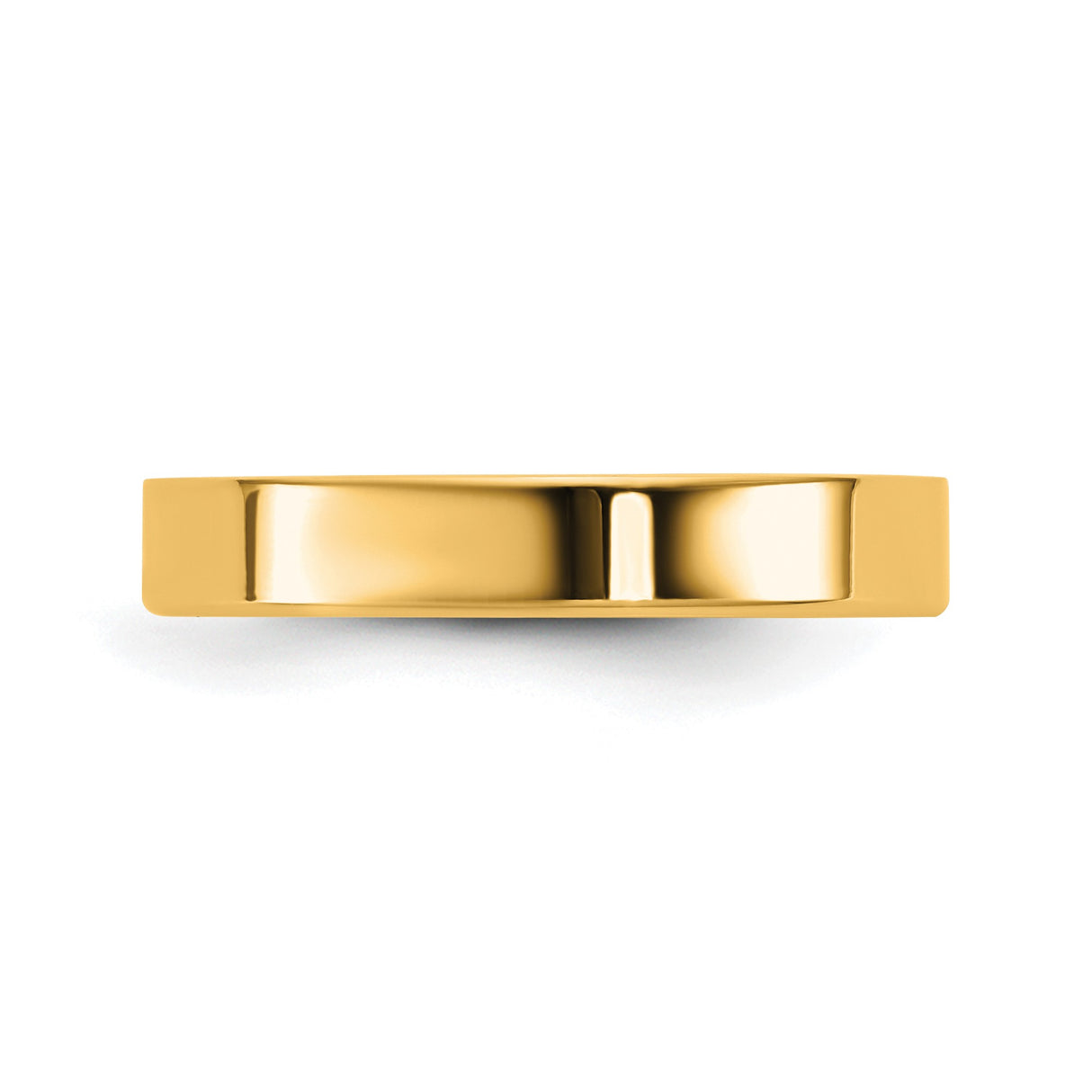 14k Yellow Gold Flat, Lightweight wedding band ring detail view