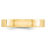 14K Yellow Gold Flat Wedding Band - Lightweight Solid 4mm, Sleek Modern Ring