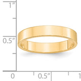 14K Yellow Gold Flat Wedding Band - Lightweight Solid 4mm, Sleek Modern Ring