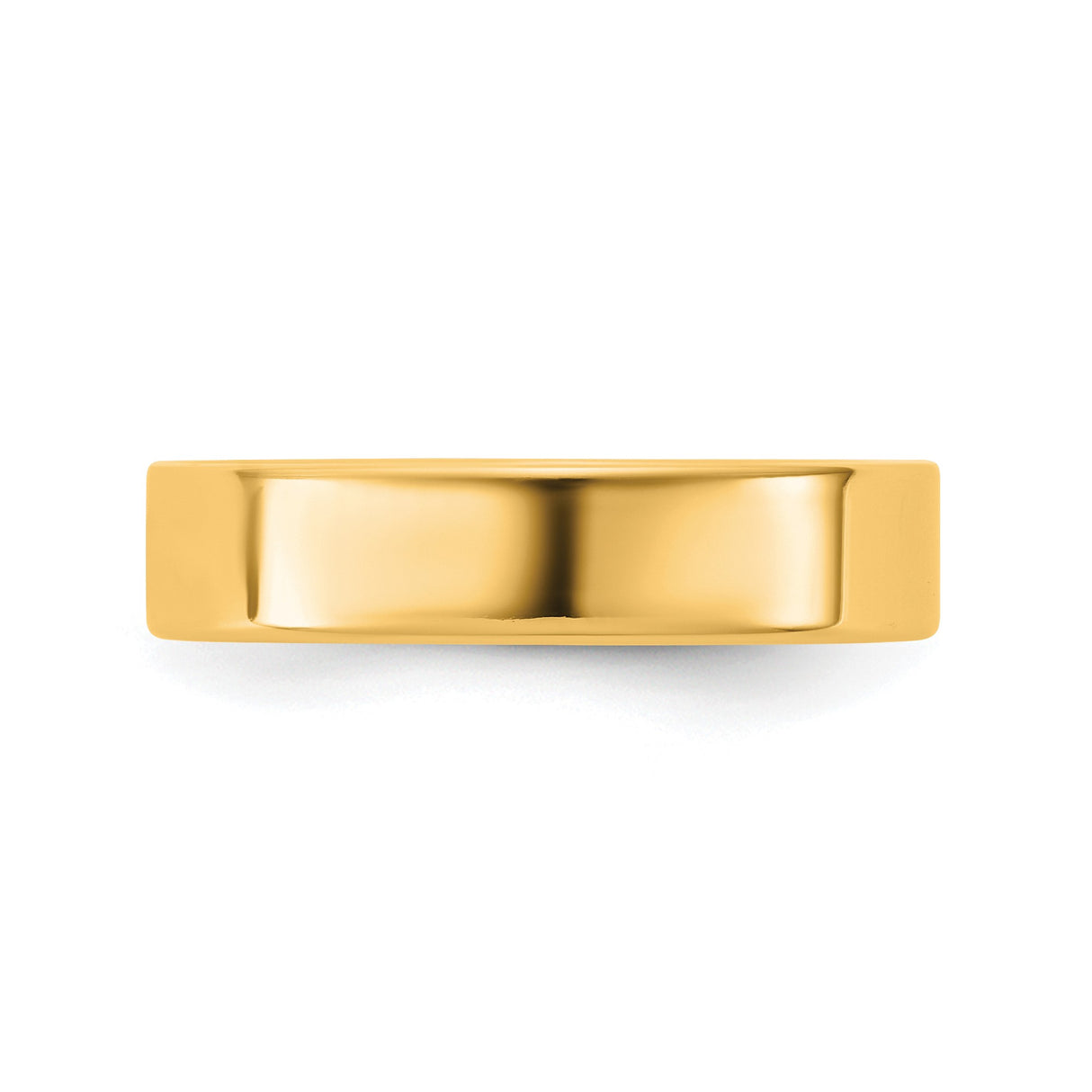 10k Yellow Gold Flat, Lightweight wedding band ring detail view