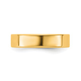 10k Yellow Gold Flat, Lightweight wedding band ring detail view