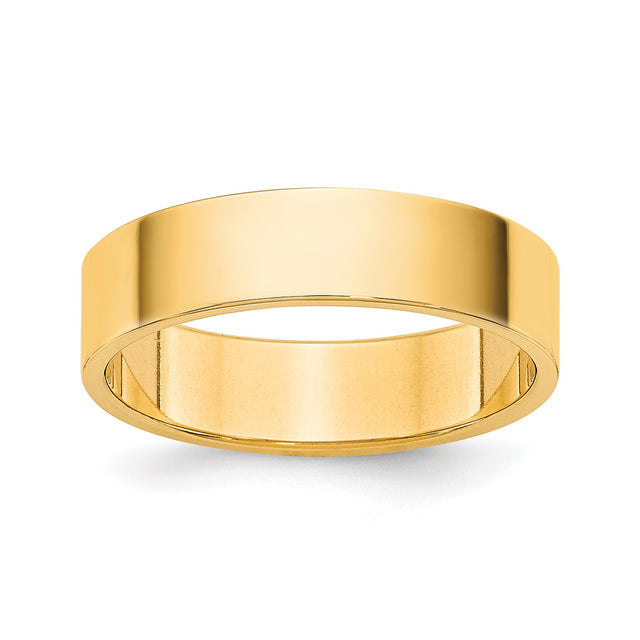 10k Yellow Gold Flat, Lightweight wedding band ring