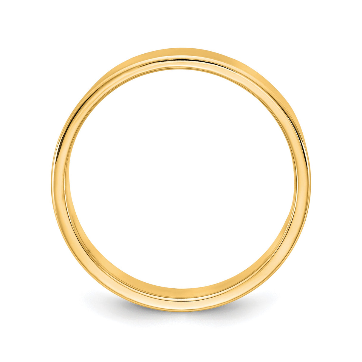 14k Yellow Gold Flat, Lightweight wedding band ring alternate angle
