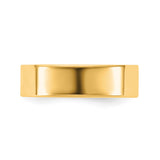 14k Yellow Gold Flat, Lightweight wedding band ring detail view