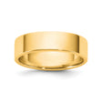 14k Yellow Gold Flat, Lightweight wedding band ring