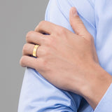 14K Yellow Gold Flat Wedding Band, Lightweight 6mm Solid Ring, No Stone, Minimalist