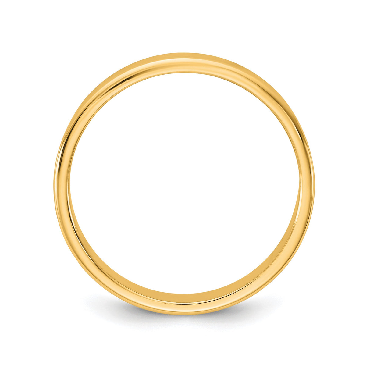 14k Yellow Gold Flat, Lightweight wedding band ring alternate angle