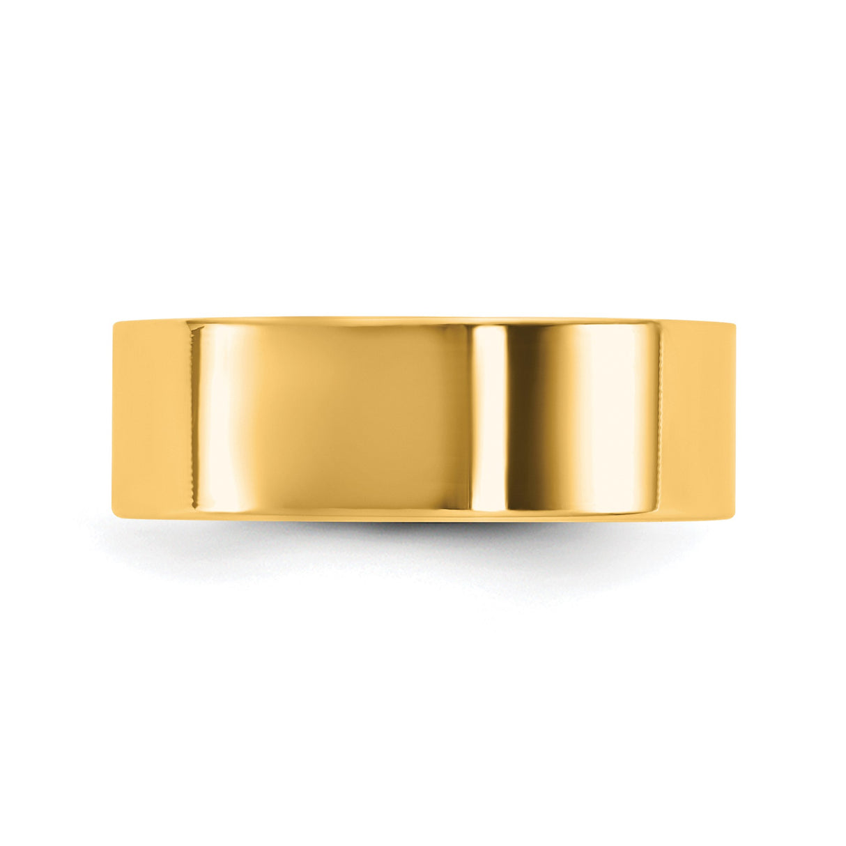 14k Yellow Gold Flat, Lightweight wedding band ring detail view