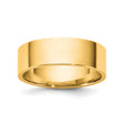 14k Yellow Gold Flat, Lightweight wedding band ring