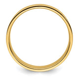 14K Yellow Gold Flat Wedding Band, 8mm Wide, Lightweight Solid Ring With No Stone