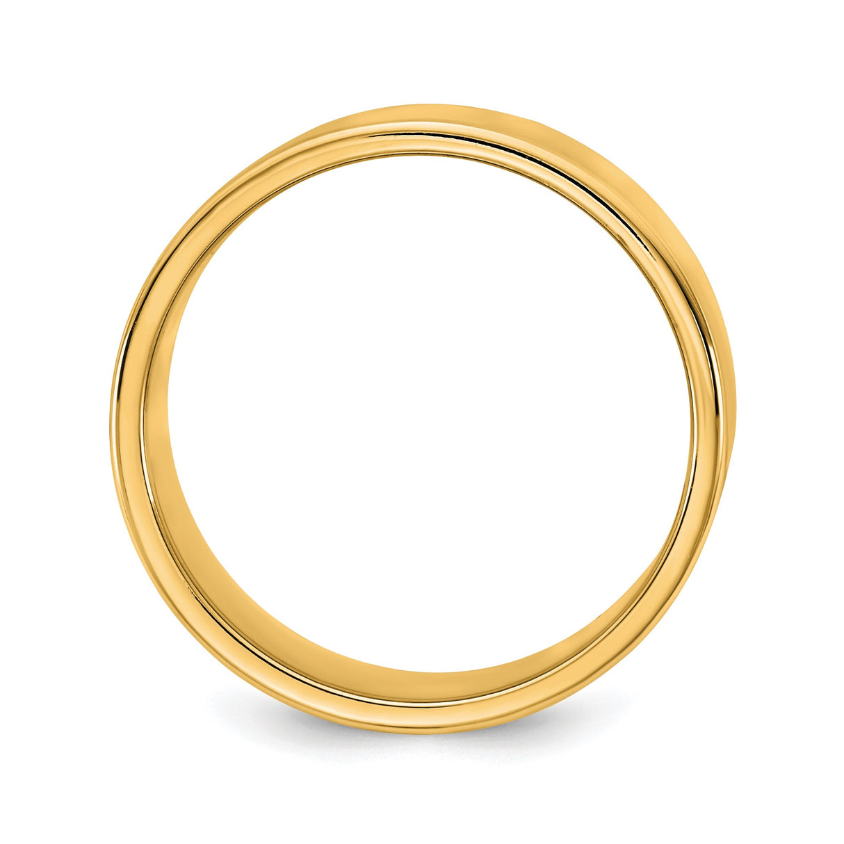 14k Yellow Gold Flat, Lightweight wedding band ring alternate angle