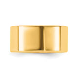 14k Yellow Gold Flat, Lightweight wedding band ring detail view