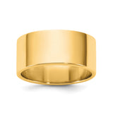 14k Yellow Gold Flat, Lightweight wedding band ring