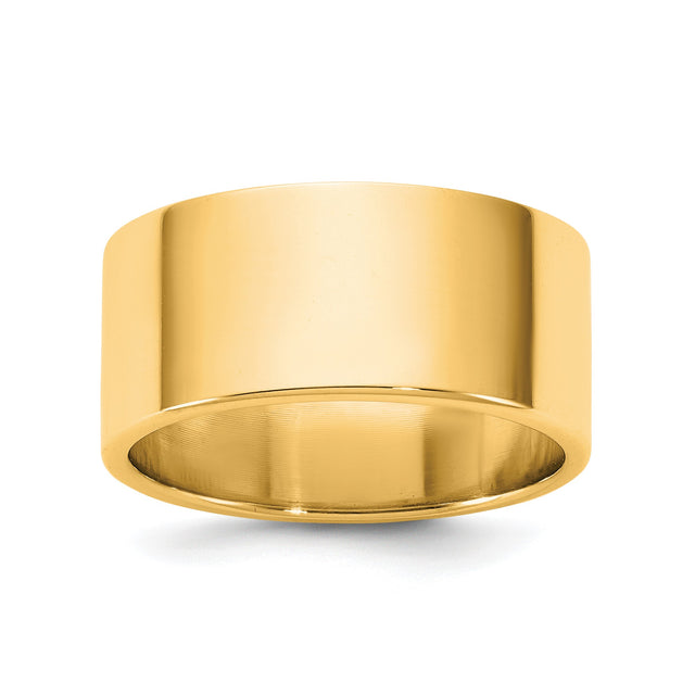 14k Yellow Gold Flat, Lightweight wedding band ring