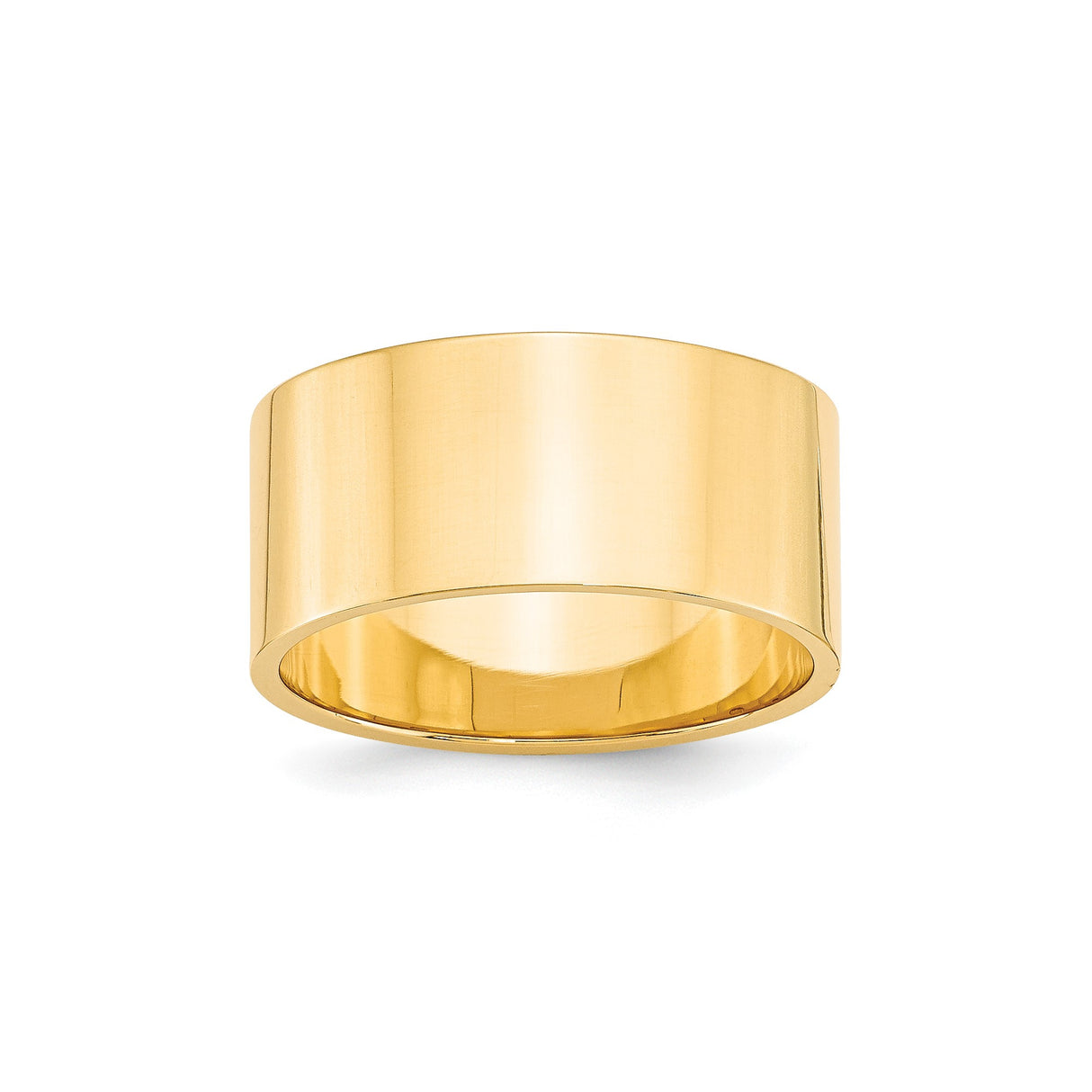 14k Yellow Gold Flat, Lightweight wedding band ring