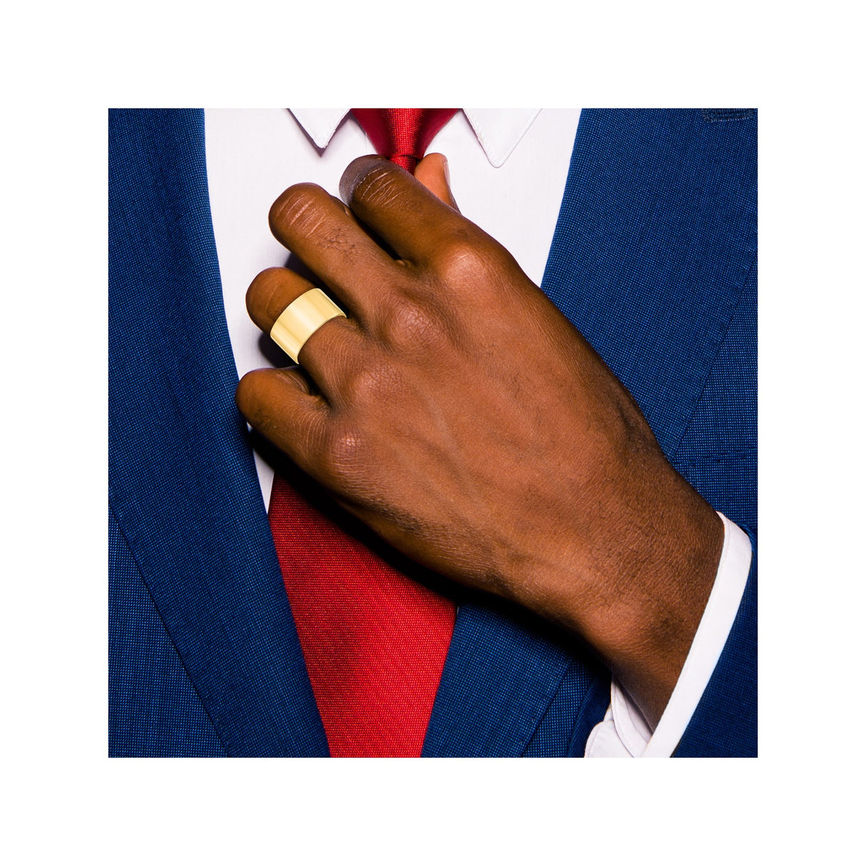 14k Yellow Gold Flat, Lightweight wedding band ring detail view