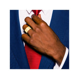 14k Yellow Gold Flat, Lightweight wedding band ring detail view