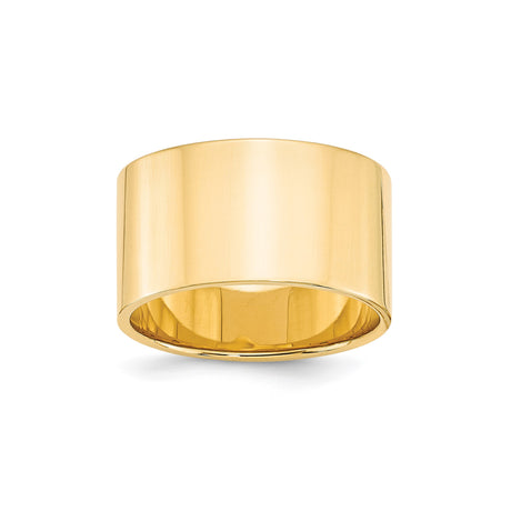 14k Yellow Gold Flat, Lightweight wedding band ring